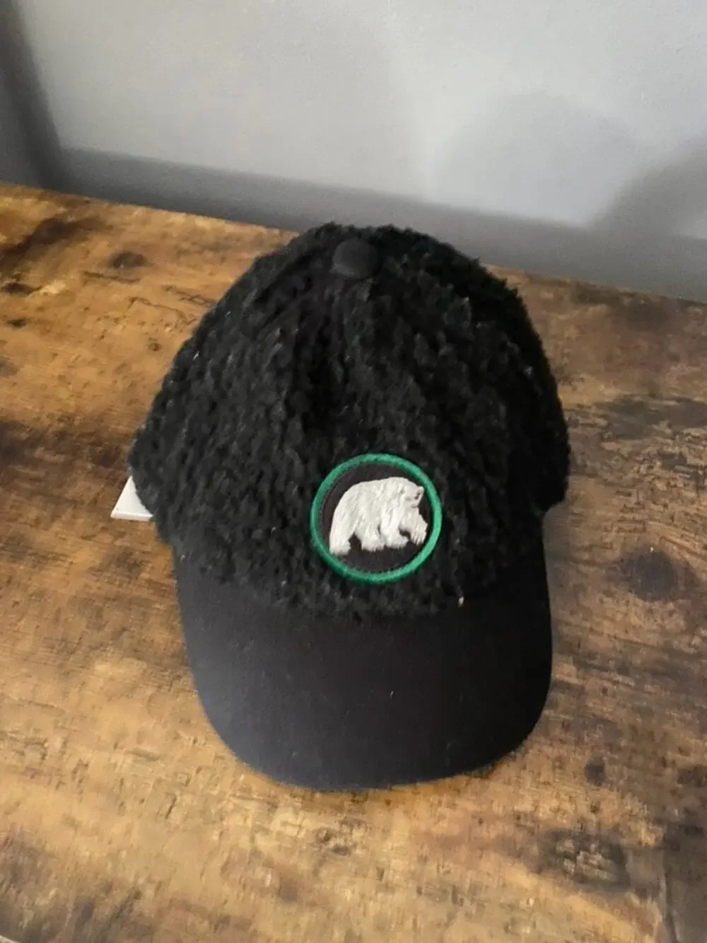 Janie and Jack Black Sherpa Baseball Hat | New | 12-24 Months